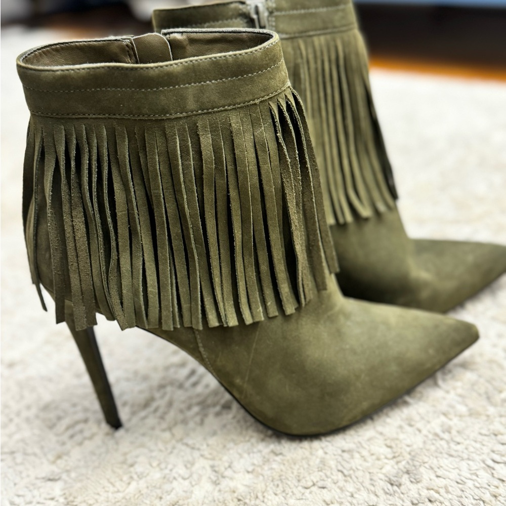 Aldo green suede boots - size 10 (new)